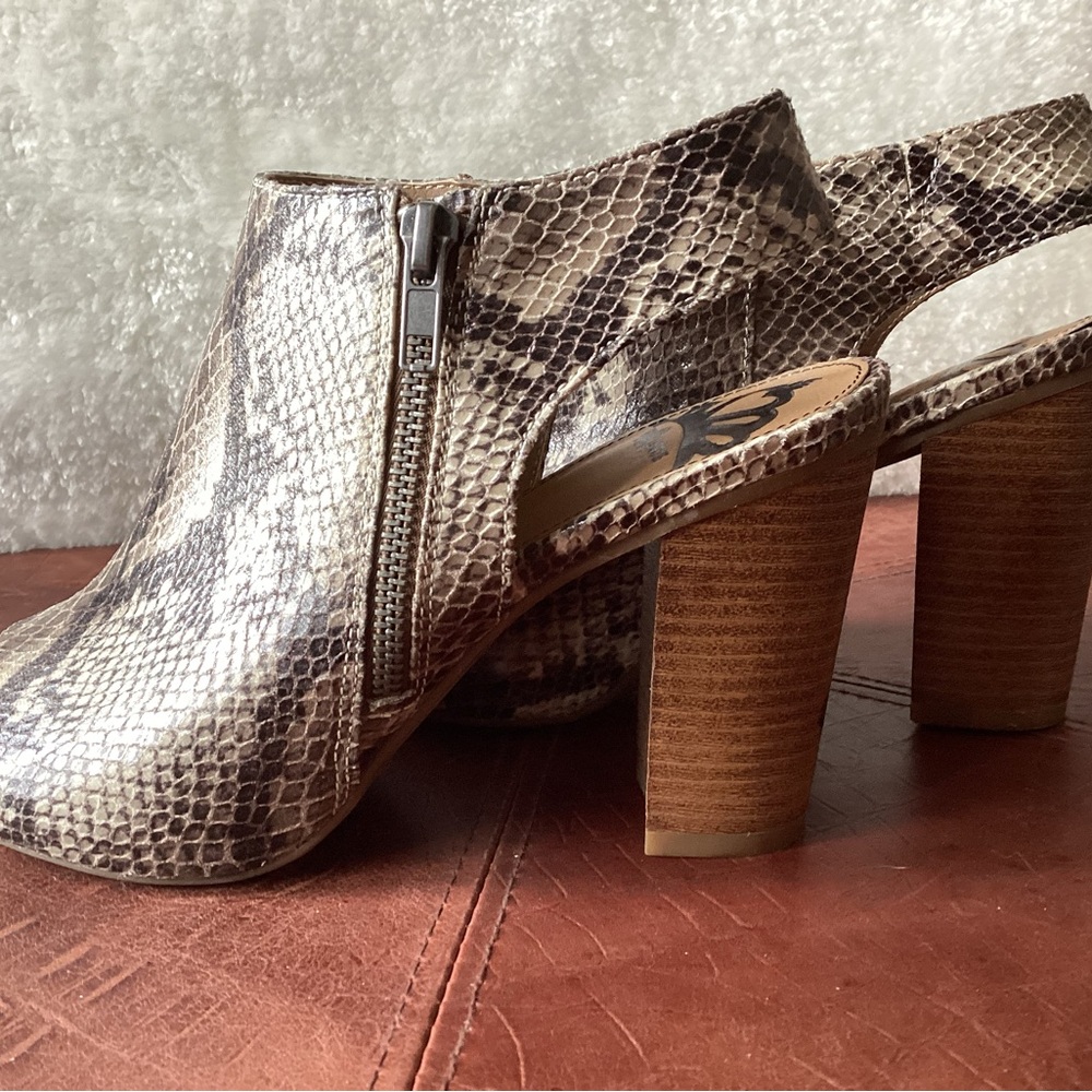 Fergalicious faux snake skin open toe shoes
